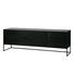 LOWBOARD - Schwarz, Design, Leder/Holz (180/60,5/44cm) - Ambia Home LOWBOARD - Schwarz, Design, Leder/Holz (180/60,5/44cm) - Ambia Home