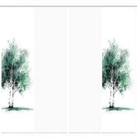 FLÄCHENVORHANG  4 Stück  blickdicht  60/245 cm   - Weiß/Grün, Natur, Textil (60/245cm)