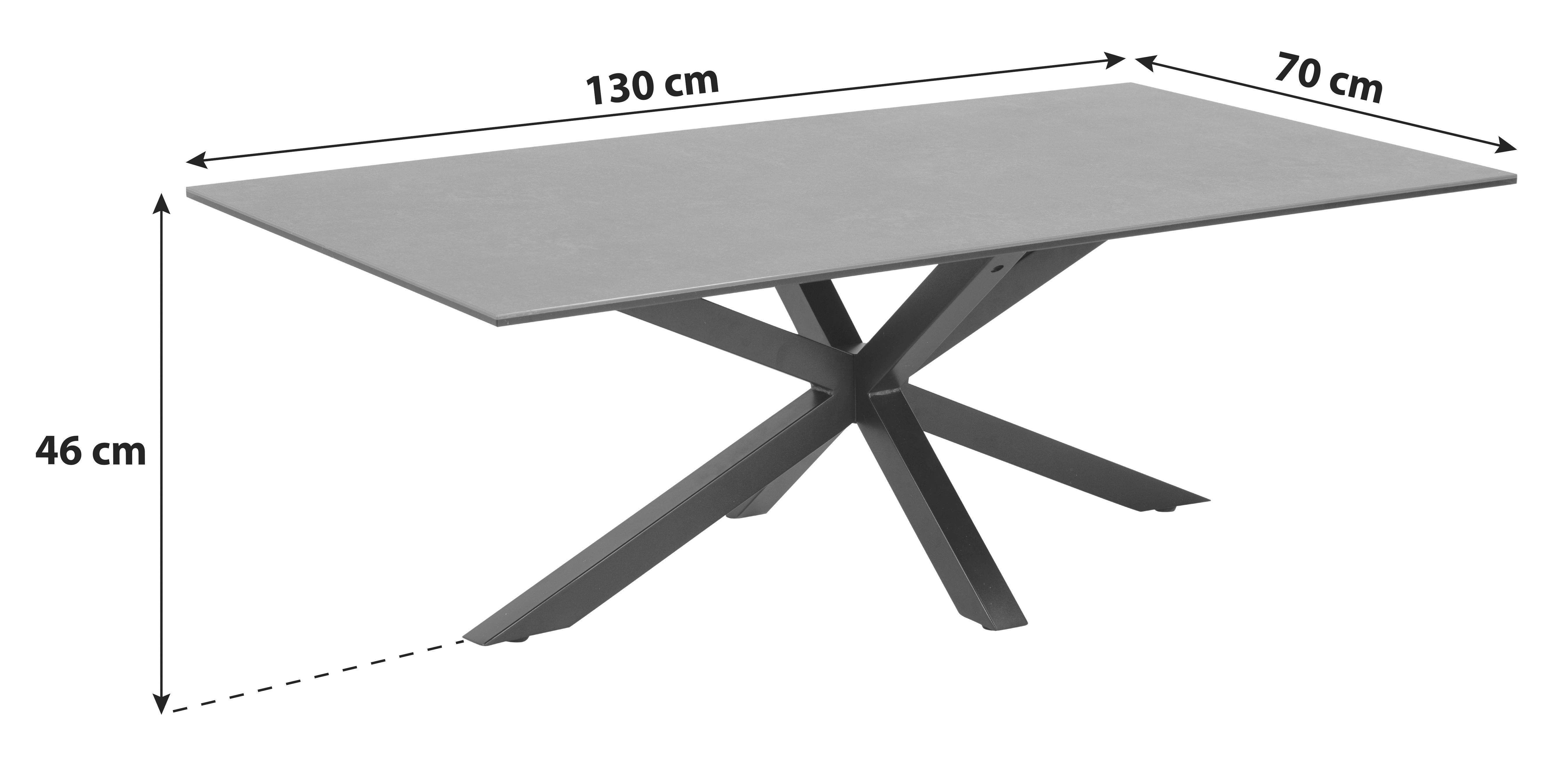 KLUB STOČIĆ  crna  - crna, Lajfstajl, staklo/metal (130/70/46cm) - Hom`in