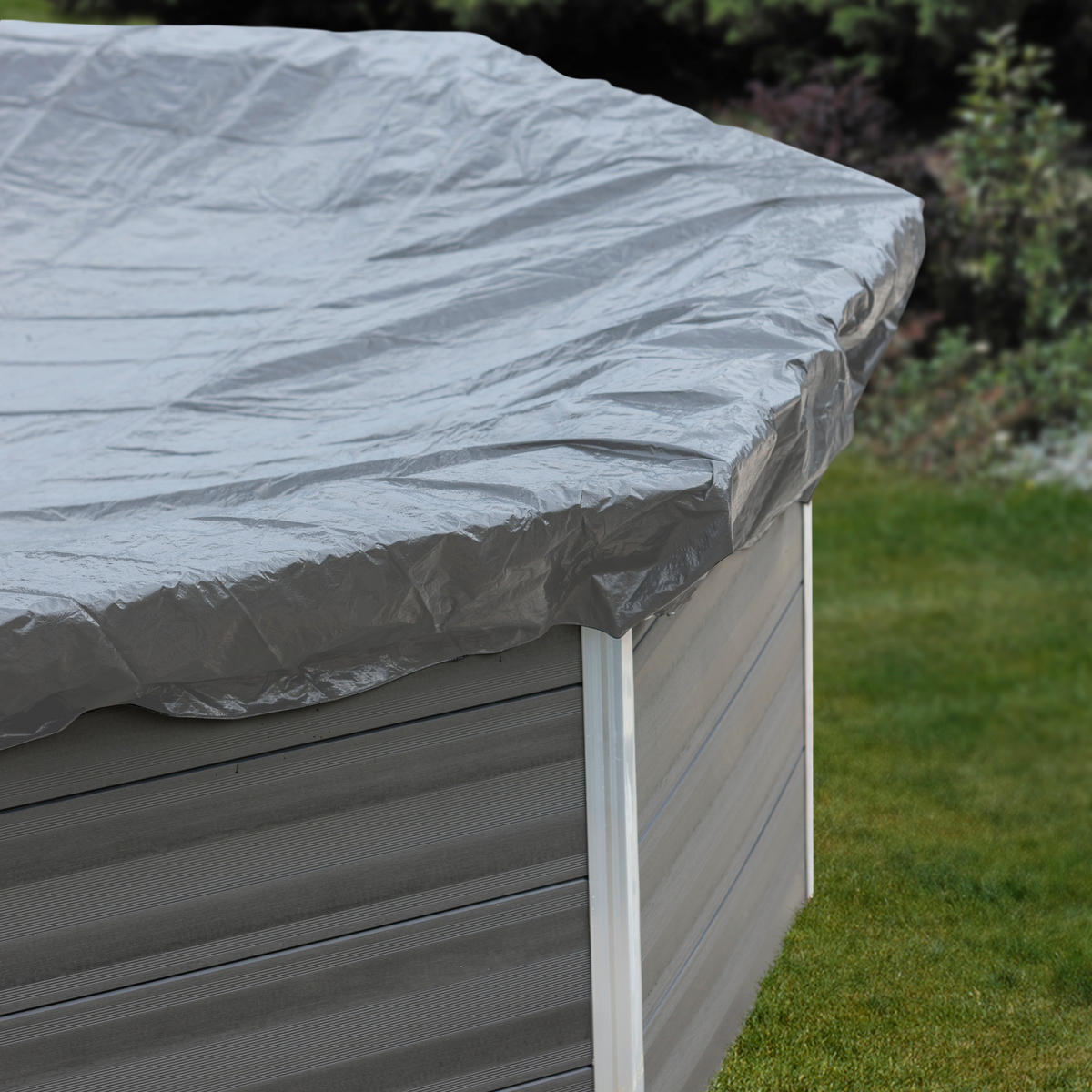 POOLABDECKPLANE 460 cm  - Grau, KONVENTIONELL, Kunststoff (460cm) - Gre