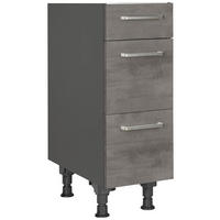 SCHUBKASTENUNTERSCHRANK 30/87/56 cm  in Schieferfarben  - Schieferfarben/Edelstahlfarben, MODERN, Holzwerkstoff/Metall (30/87/56cm) - Nobilia