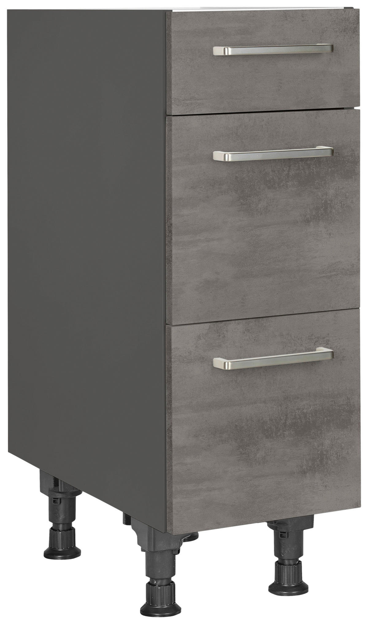 SCHUBKASTENUNTERSCHRANK 30/87/56 cm  in Schieferfarben  - Schieferfarben/Edelstahlfarben, MODERN, Holzwerkstoff/Metall (30/87/56cm) - Nobilia