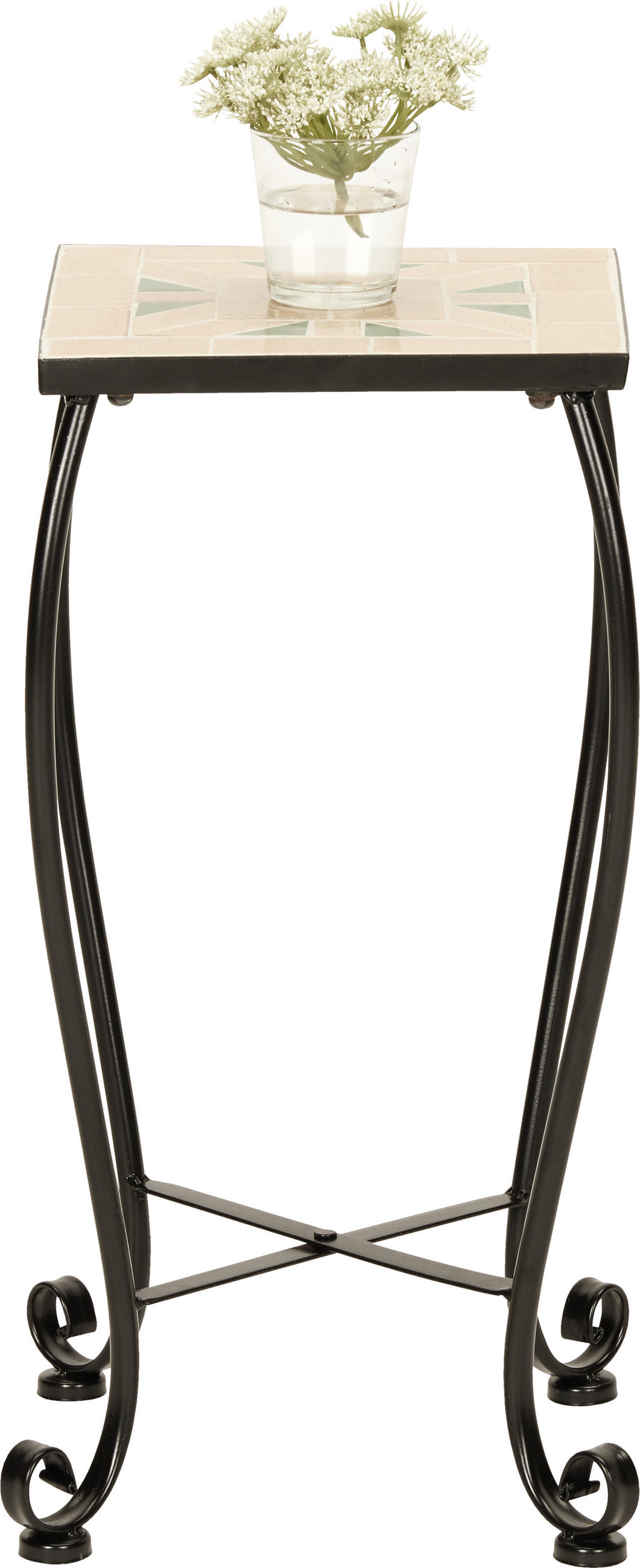 PRÍRUČNÝ STOLÍK, zelená, čierna, terakota - čierna/zelená, Lifestyle, kov/keramika (25/25/52cm) - Boxxx