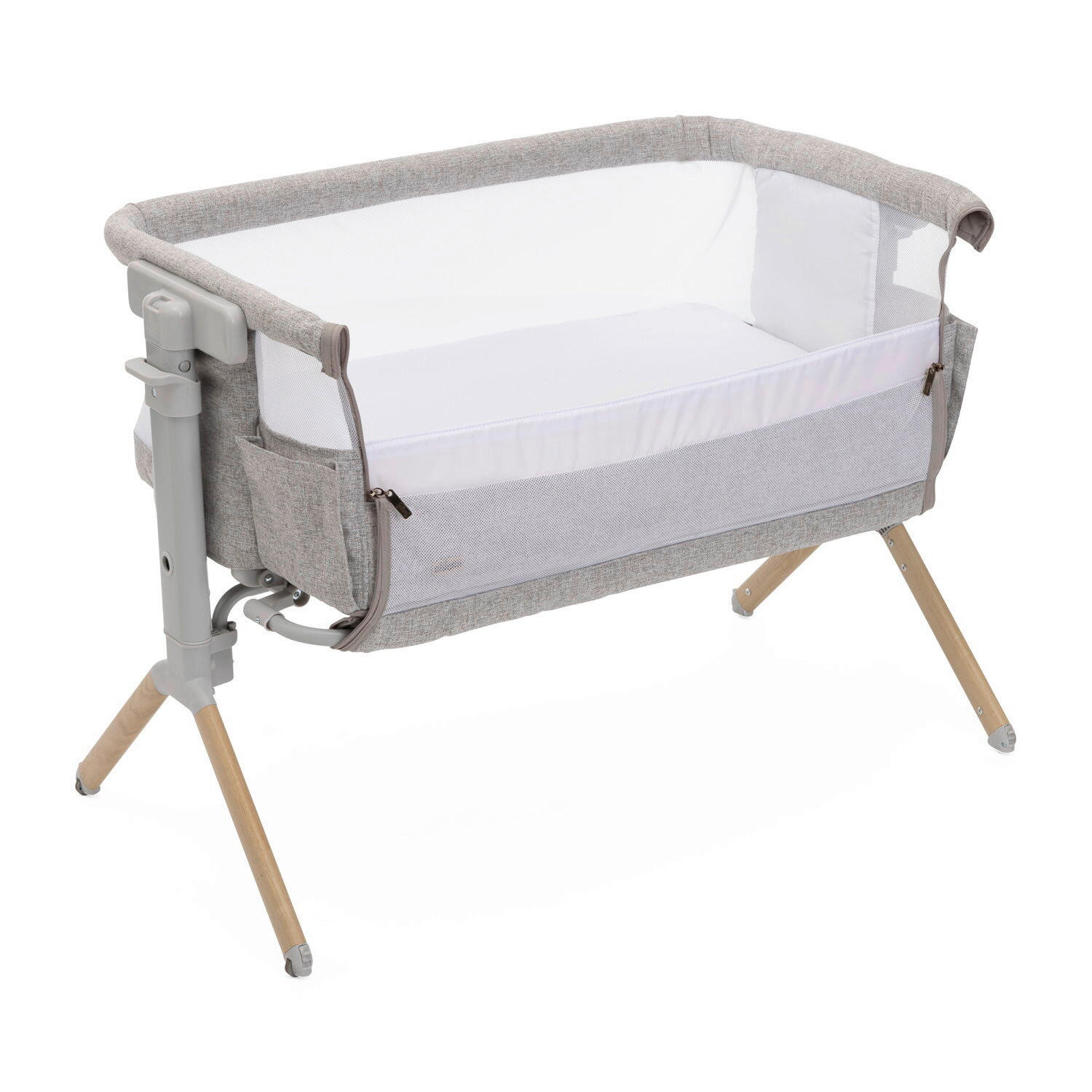 BEISTELLBETT Next2Me Armonia - Hellgrau, Basics, Textil/Metall (99/69/83/55,5cm) - Chicco