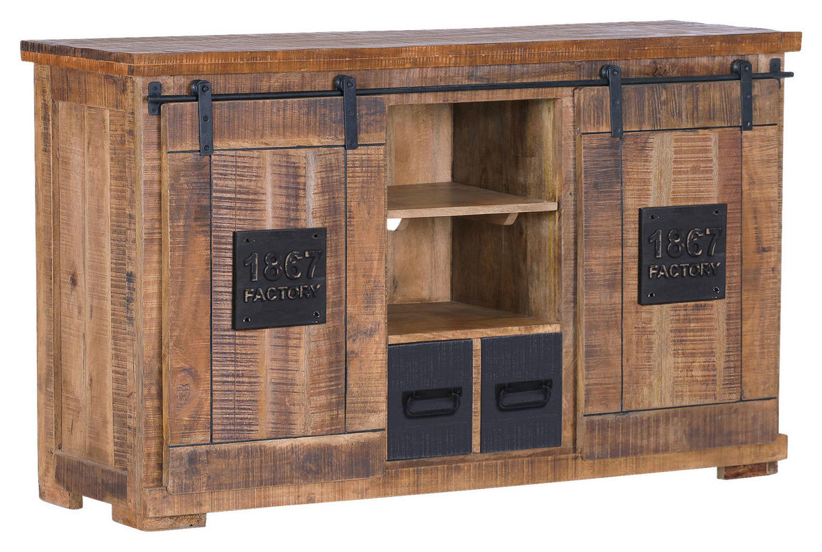 SIDEBOARD  in 145/85/45 cm  - Schwarz/Naturfarben, KONVENTIONELL, Holz/Holzwerkstoff (145/85/45cm) - Landscape