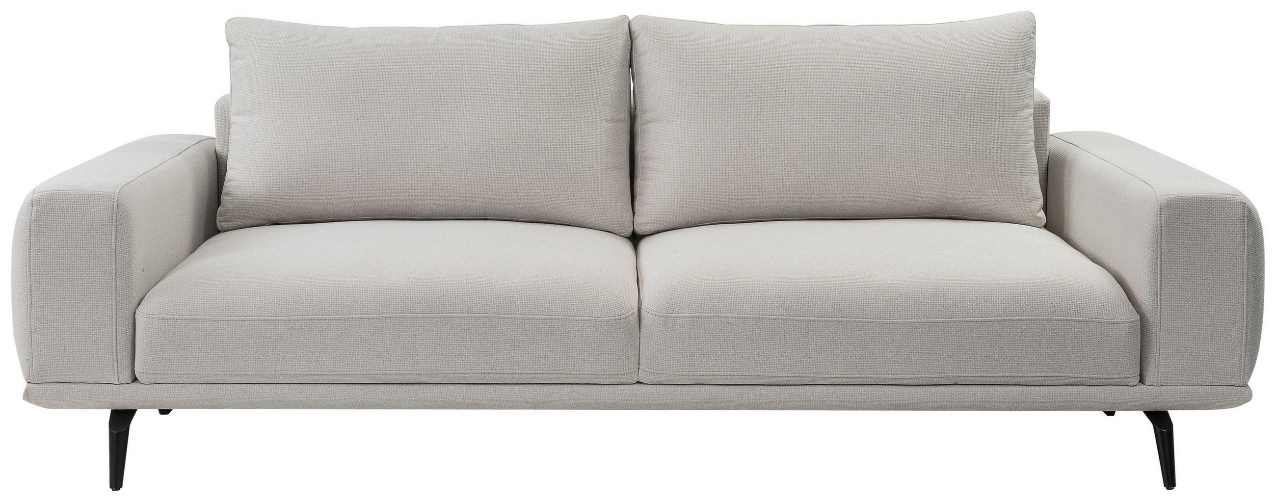 3-SITZER-SOFA Webstoff Creme  - Creme/Schwarz, MODERN, Textil/Metall (242/89/115cm) - MID.YOU