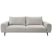3-SITZER-SOFA in Webstoff Creme  - Creme/Schwarz, Modern, Textil/Metall (242/89/115cm) - MID.YOU