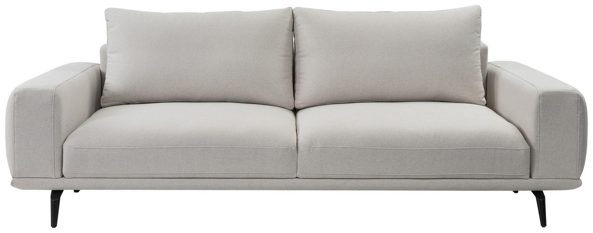 3-SITZER-SOFA in Webstoff Creme  - Creme/Schwarz, Modern, Textil/Metall (242/89/115cm) - MID.YOU