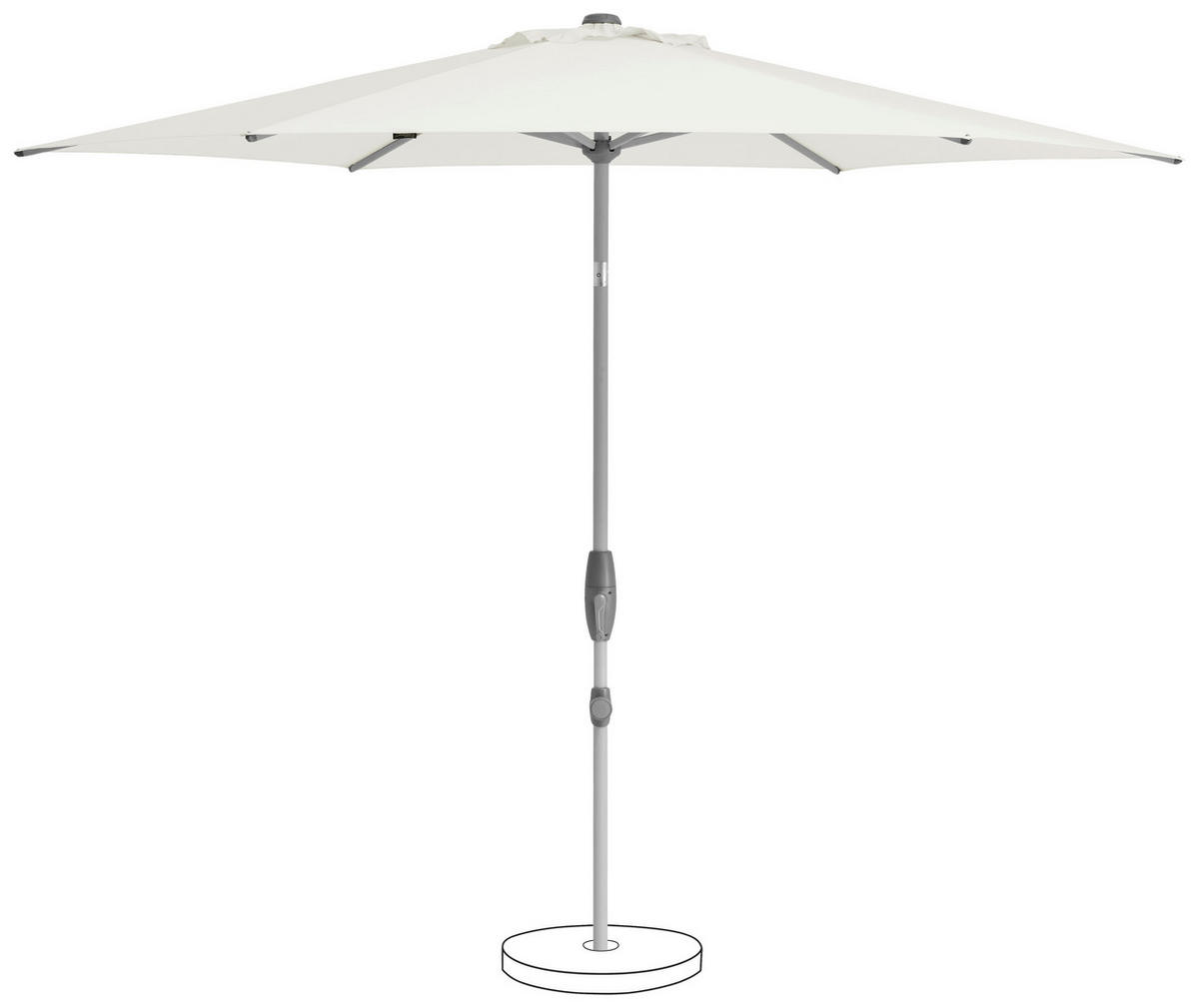 SONNENSCHIRM 330 cm Naturfarben  - Silberfarben/Naturfarben, KONVENTIONELL, Textil/Metall (330/330cm) - Suncomfort by Glatz