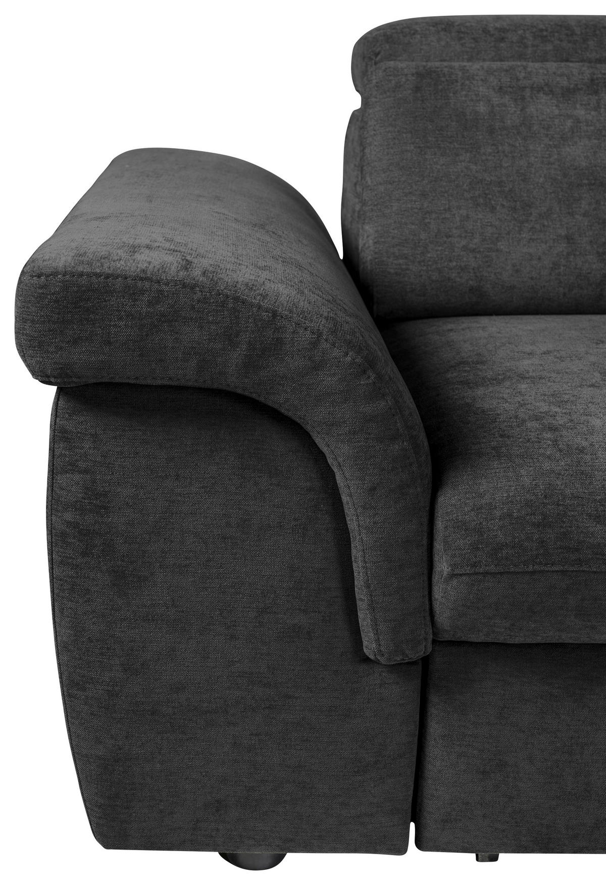 ECKSOFA Schwarz Flachgewebe  - Schwarz, KONVENTIONELL, Kunststoff/Textil (280/235cm) - Carryhome