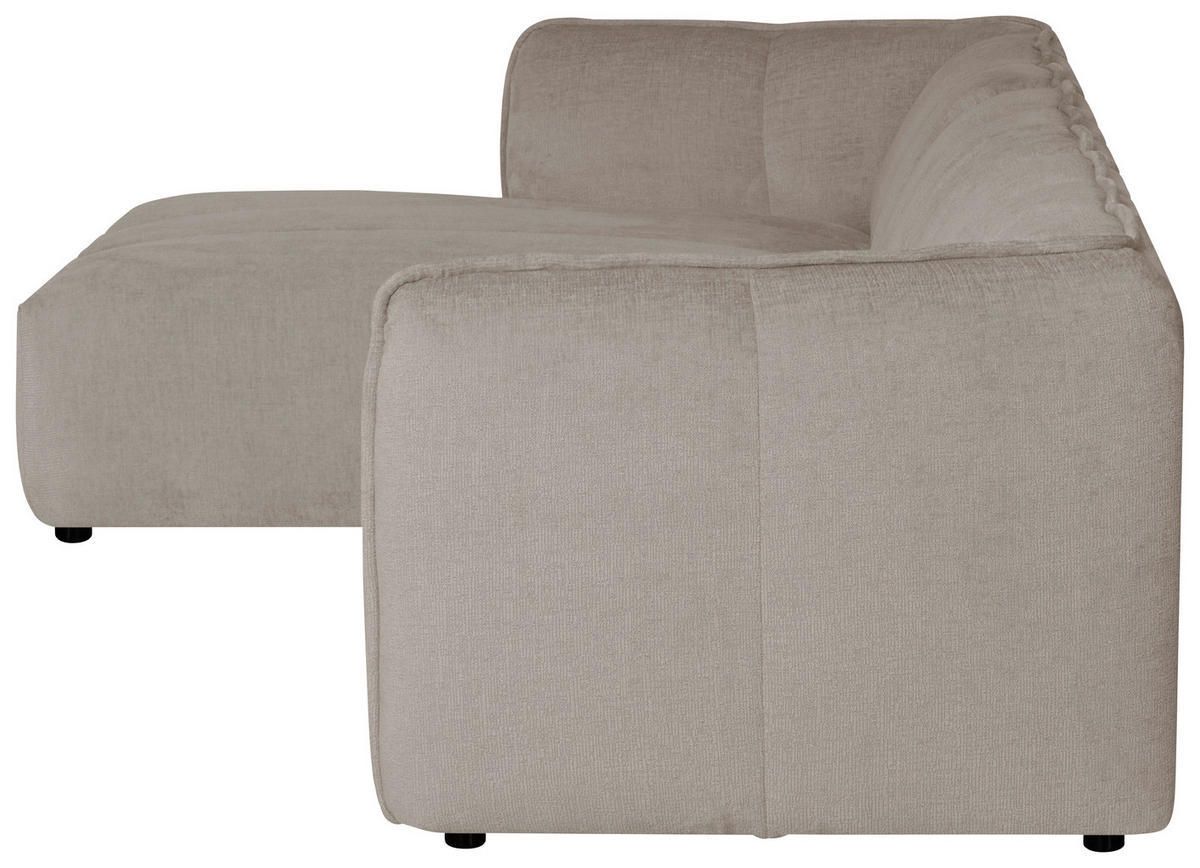ECKSOFA LIVOLI in Chenille Creme  246/160 cm  - Creme/Schwarz, Design, Textil (246/160cm) - MID.YOU
