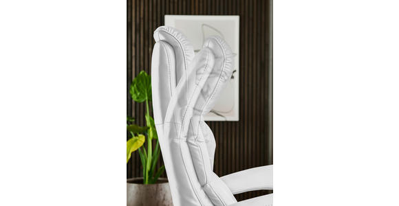 RELAXSESSEL in Leder Weiß  - Edelstahlfarben/Weiß, Design, Leder/Metall (76/119/86cm) - Dieter Knoll