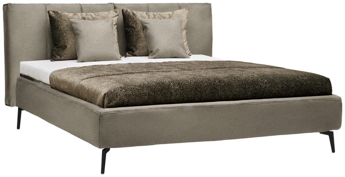 POLSTERBETT 160/200 cm  Greige  - Weiss/Greige, Design, Holz/Textil (160/200cm) - Johann Jakob