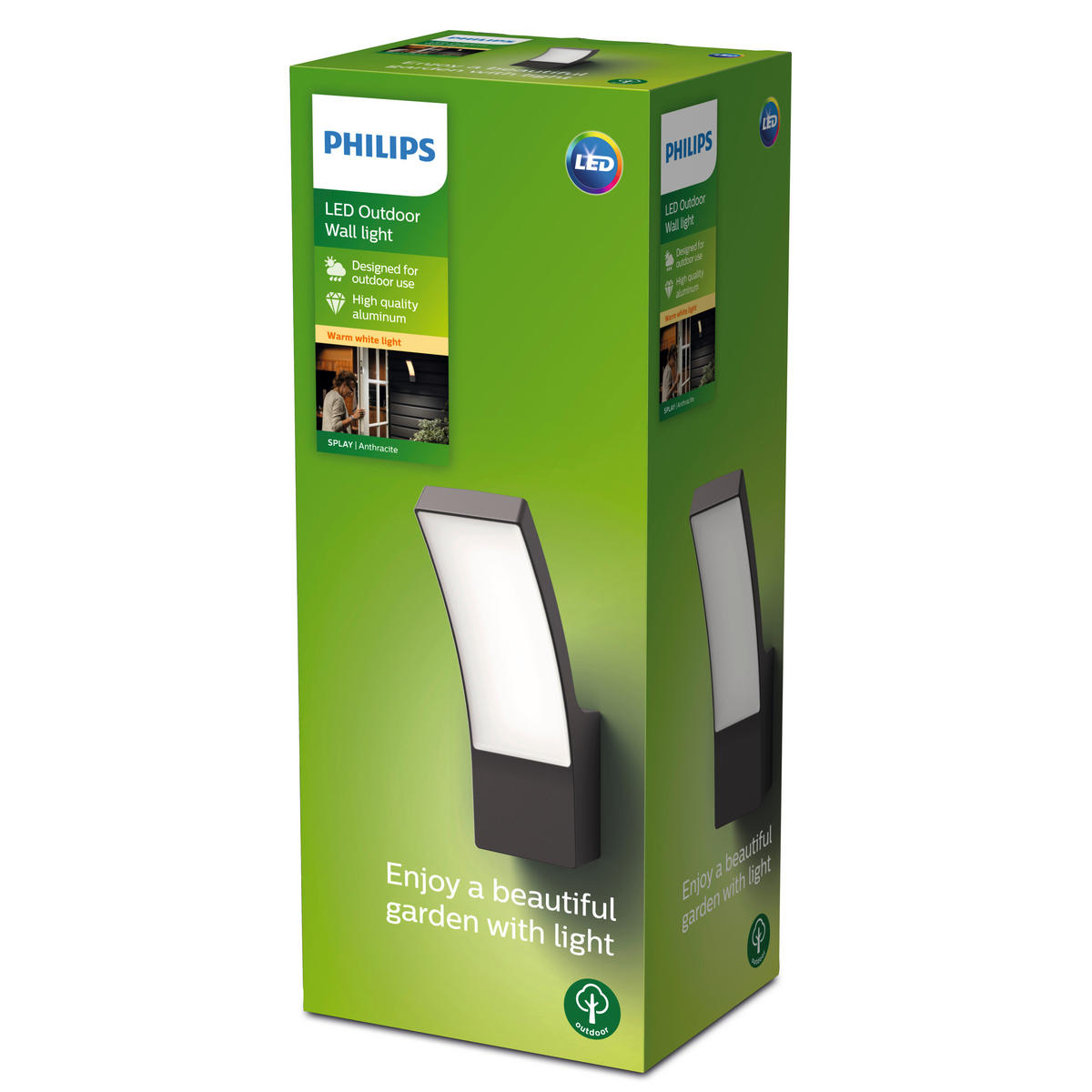 LED-WANDLEUCHTE Splay 24/16/8 cm   - Anthrazit, Basics, Metall (24/16/8cm)