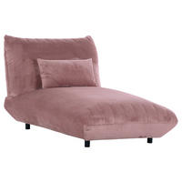 LIGGFÅTÖLJ i plysch rosa  - svart/rosa, Klassisk, textil/plast (100/86/166cm) - MID.YOU