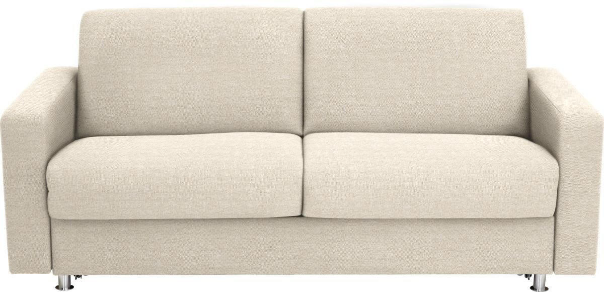 SCHLAFSOFA Flachgewebe Magnolie  - Chromfarben/Magnolie, Design, Textil/Metall (195/84/100cm) - Bali