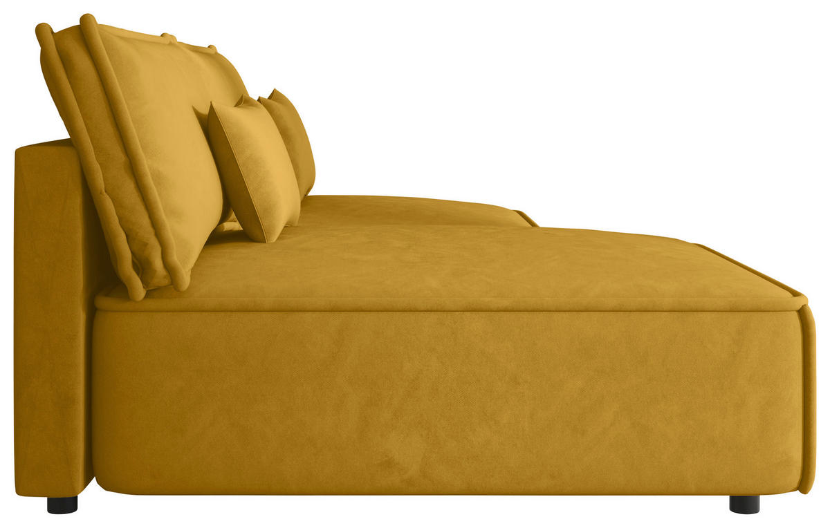 ECKSOFA Senfgelb Webstoff Zierkissen, Rückenkissen, Rücken echt  - Senfgelb/Schwarz, MODERN, Kunststoff/Textil (153/200cm) - Xora