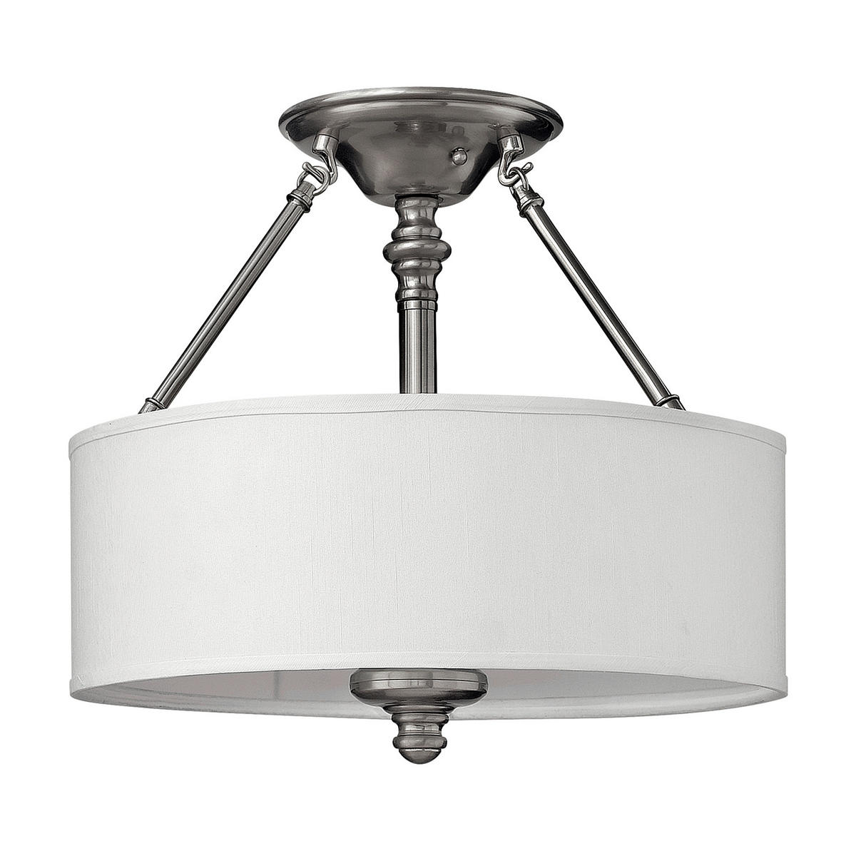 DECKENLEUCHTE Sussex 40.6/38.1 cm   - Nickelfarben, LIFESTYLE, Glas/Textil (40.6/38.1cm) - Elstead Lighting