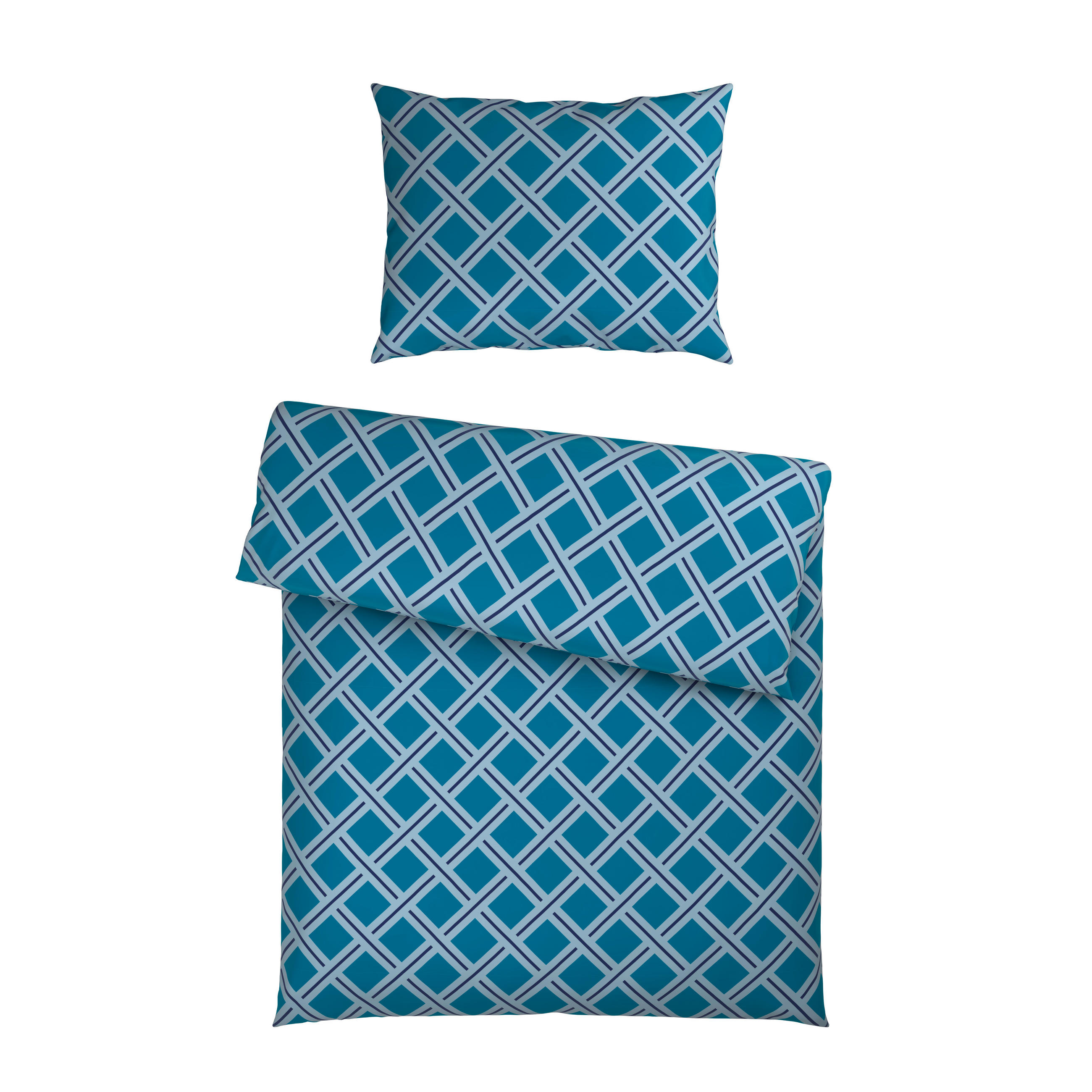 BETTWÄSCHE Satin 140/200 cm  - Türkis/Blau, Textil (140/200cm) - Novel