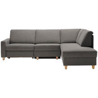 ECKSOFA in Flachgewebe Schlammfarben  261/203 cm  - Schlammfarben/Eichefarben, KONVENTIONELL, Holz/Textil (261/203cm) - Sedda