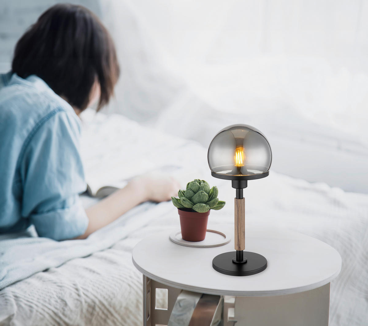 STOLNÍ LAMPA, E27, 18/40 cm  - Natur (18/40cm) - Globo