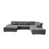 WOHNLANDSCHAFT Anthrazit Chenille  - Chromfarben/Anthrazit, Design, Textil/Metall (195/376/254cm) - Livetastic