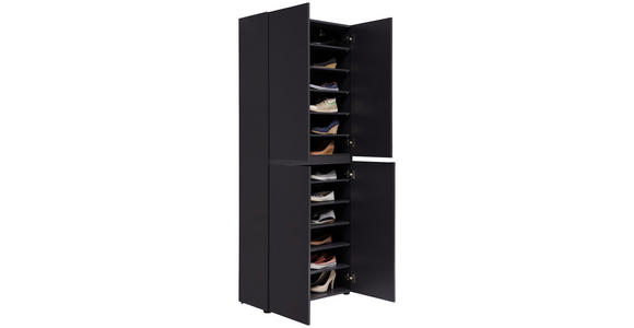 SCHUHSCHRANK 80/200/34 cm  - Anthrazit/Schwarz, Design, Holzwerkstoff/Kunststoff (80/200/34cm) - Xora