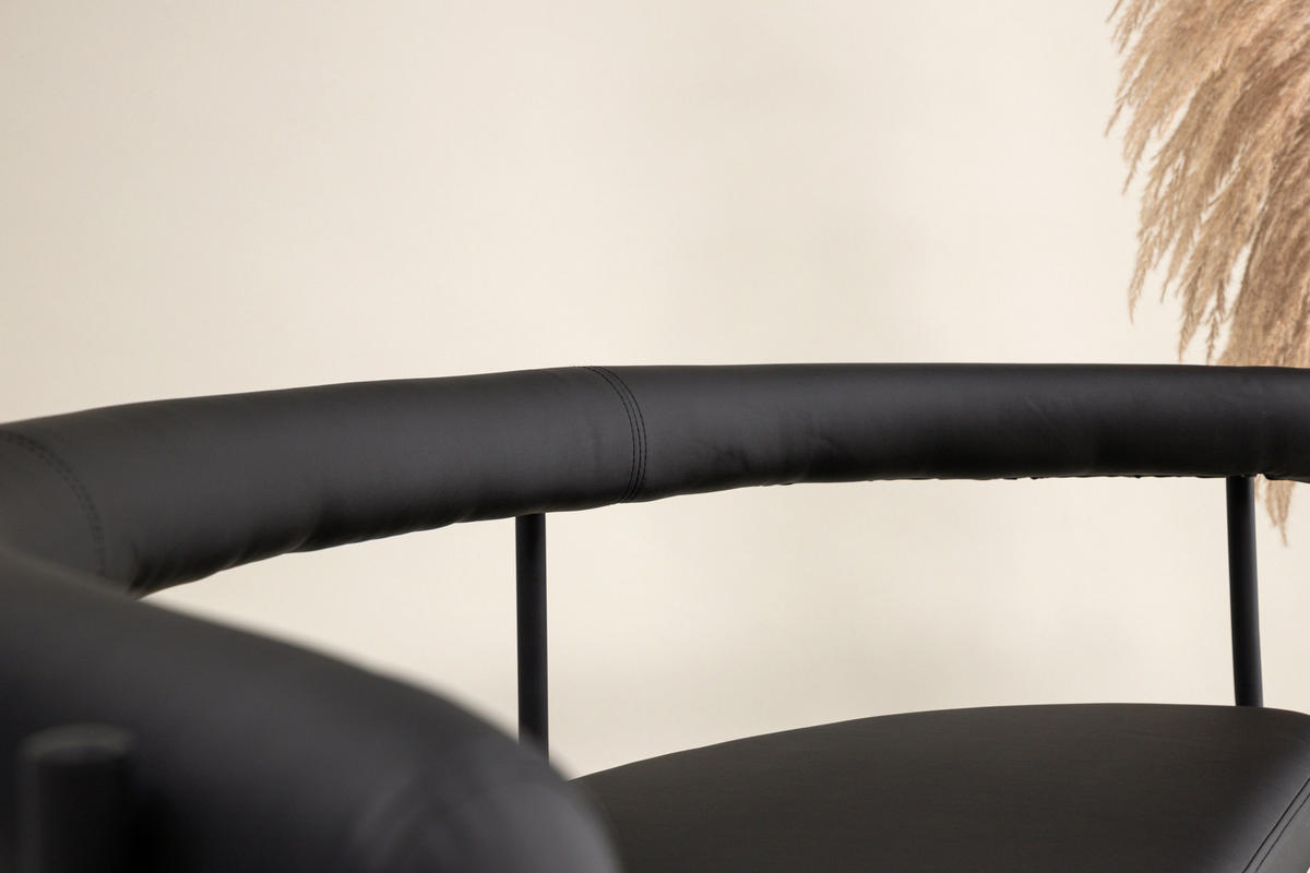 SITZBANK  in 165/75/51 cm  - Schwarz, Design, Textil/Metall (165/75/51cm) - Livetastic