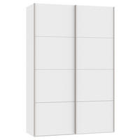 SCHWEBETÜRENSCHRANK 152/236/65 cm 2-türig Weiß  - Edelstahlfarben/Weiß, Design, Holzwerkstoff (152/236/65cm) - Boxxx