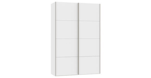 SCHWEBETÜRENSCHRANK in Weiß - Edelstahlfarben/Weiß, Design, Holzwerkstoff (152/236/65cm) - Carryhome