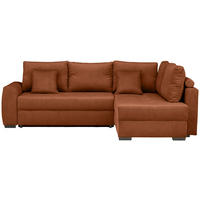 ECKSOFA inkl. Funktionen Rostfarben Cord  - Rostfarben/Schwarz, Design, Kunststoff/Textil (265/182cm) - Stylife