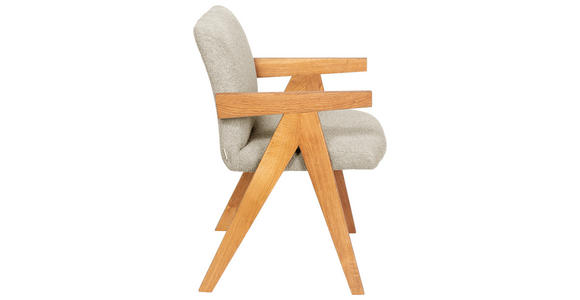 ARMLEHNSTUHL in Holz, Textil Taupe  - Taupe/Eichefarben, KONVENTIONELL, Holz/Textil (53,5/83/62cm) - Linea Natura