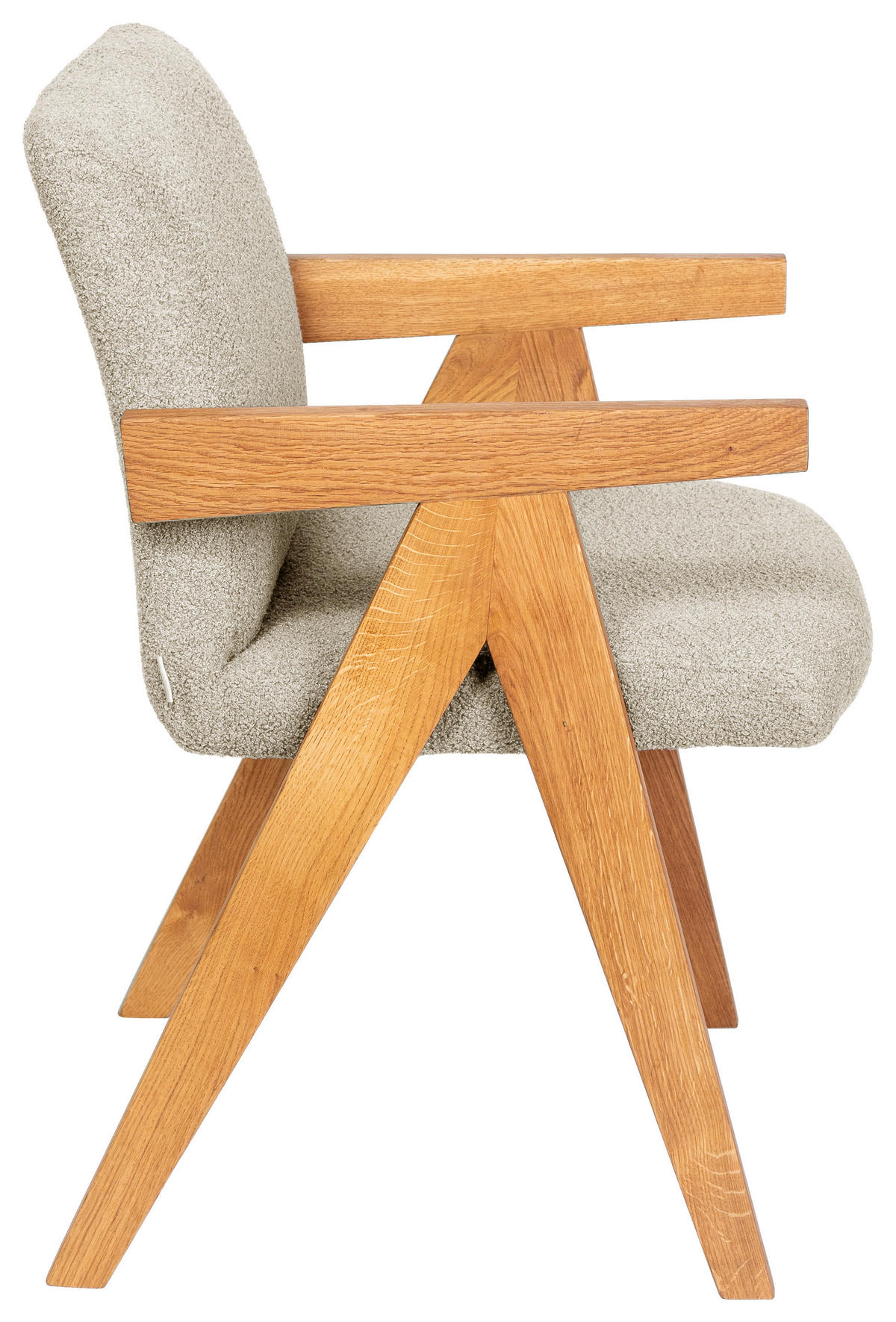 ARMLEHNSTUHL  in Bouclé  - Taupe/Eichefarben, KONVENTIONELL, Holz/Textil (53,5/83/62cm) - Linea Natura