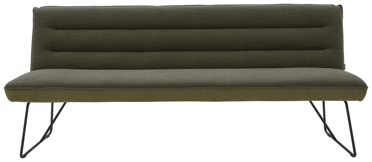 SITZBANK in Metall, Textil Grün, Schwarz  - Schwarz/Grün, Design, Textil/Metall (228/89/68cm) - Dieter Knoll