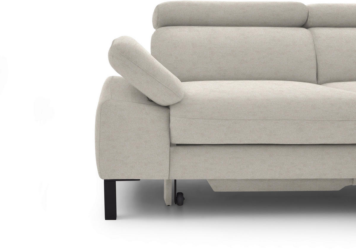 ECKSOFA in Flachgewebe Beige  - Beige/Schwarz, Design, Holzwerkstoff/Textil (272/217cm) - Pure Home Comfort