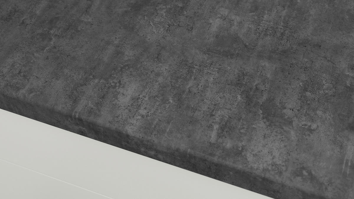 KÜCHENBLOCK 230 cm   in Graphitfarben  - Edelstahlfarben/Dunkelgrau, MODERN, Holzwerkstoff/Metall (230cm) - Xora