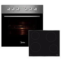 HERDSET OSK 1875 IX  - Edelstahlfarben/Schwarz, Basics, Glas/Metall (59,5/59,5/57,5cm) - Midea