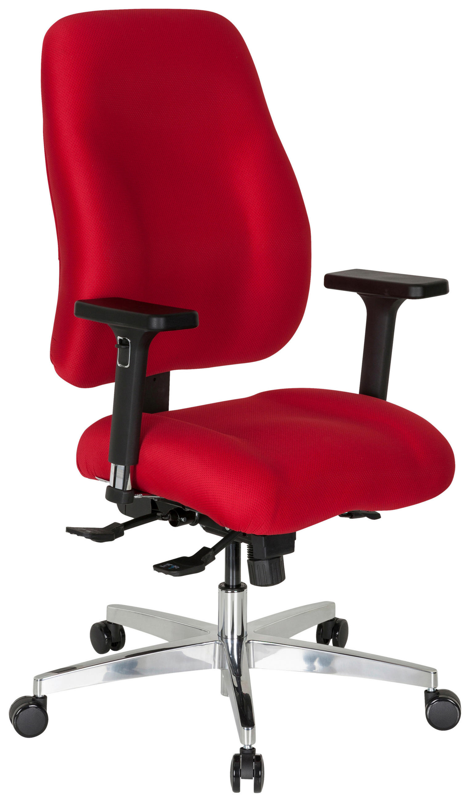 DREHSTUHL Flachgewebe Rot  - Silberfarben/Rot, Basics, Kunststoff/Textil (66/107/67cm) - MID.YOU