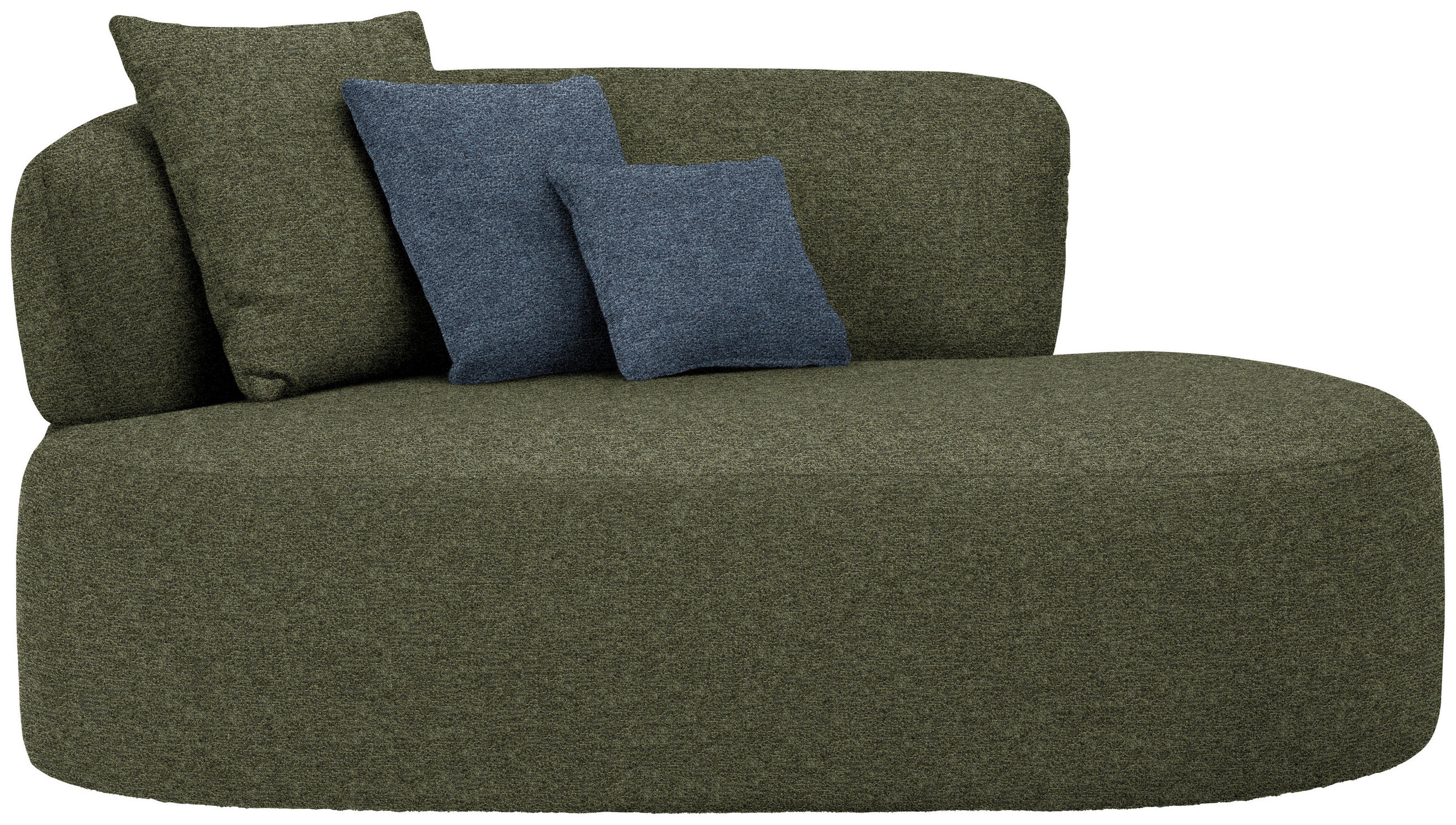 RÉCAMIERE in Chenille Blau, Grün  - Blau/Schwarz, MODERN, Kunststoff/Textil (166/86/105cm) - Hom`in