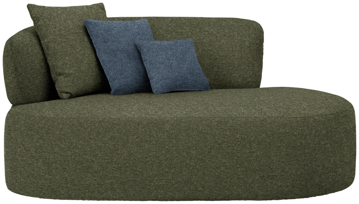 RÉCAMIERE in Chenille Blau, Grün  - Blau/Schwarz, MODERN, Kunststoff/Textil (166/86/105cm) - Hom`in