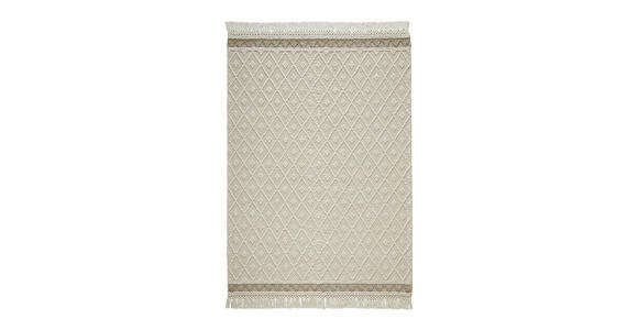 HANDWEBTEPPICH 70/130 cm Sylt Silberfarben, Beige  - Beige/Silberfarben, Natur, Textil (70/130cm) - Linea Natura