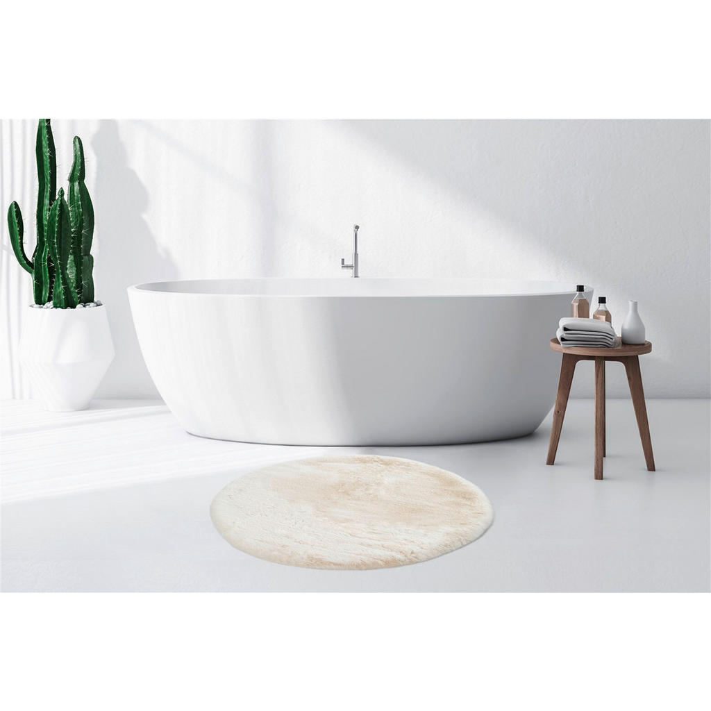 Thumbnail - Kayoom Hochflorteppich Rabbit 625 Weiß, Weiß, Kunststoff, Uni, rund, Teppiche & Böden, Teppiche, Hochflorteppiche & Shag...