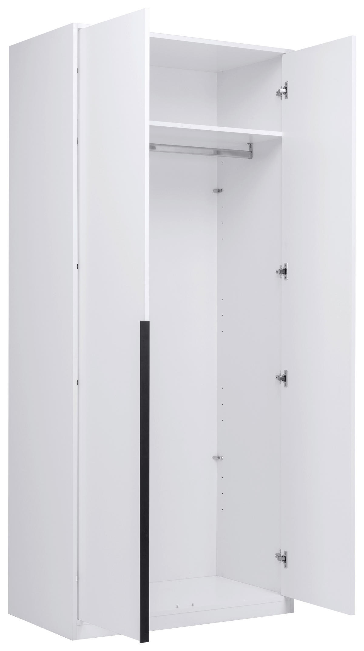 DREHTÜRENSCHRANK  in Weiß  - Schwarz/Weiß, MODERN, Holzwerkstoff/Metall (93/211/53cm) - MID.YOU