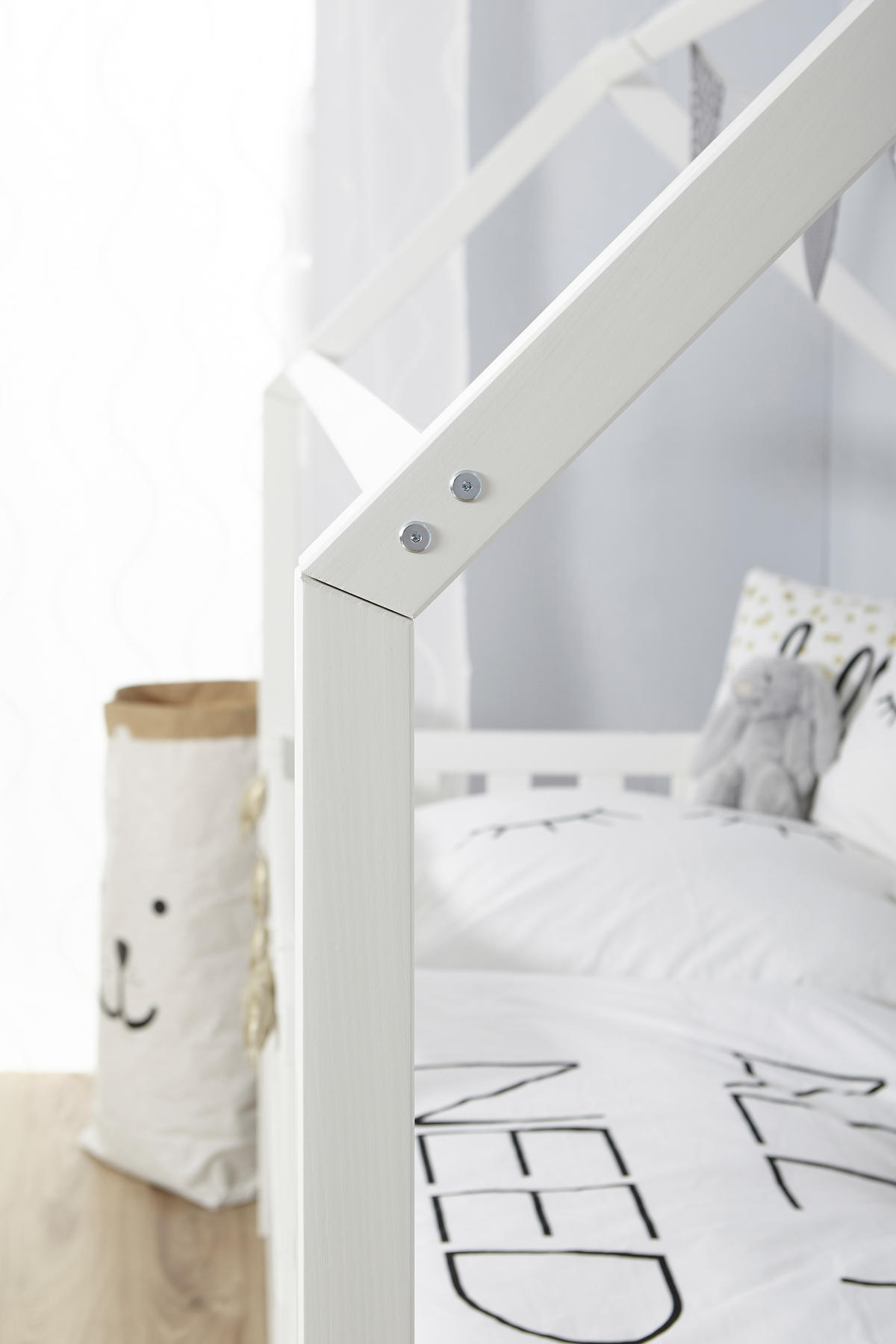 HAUSBETT Absturzsicherung, Bettschublade 90/200 cm  in Weiß  - Weiß, MODERN, Holz (90/200cm) - MID.YOU