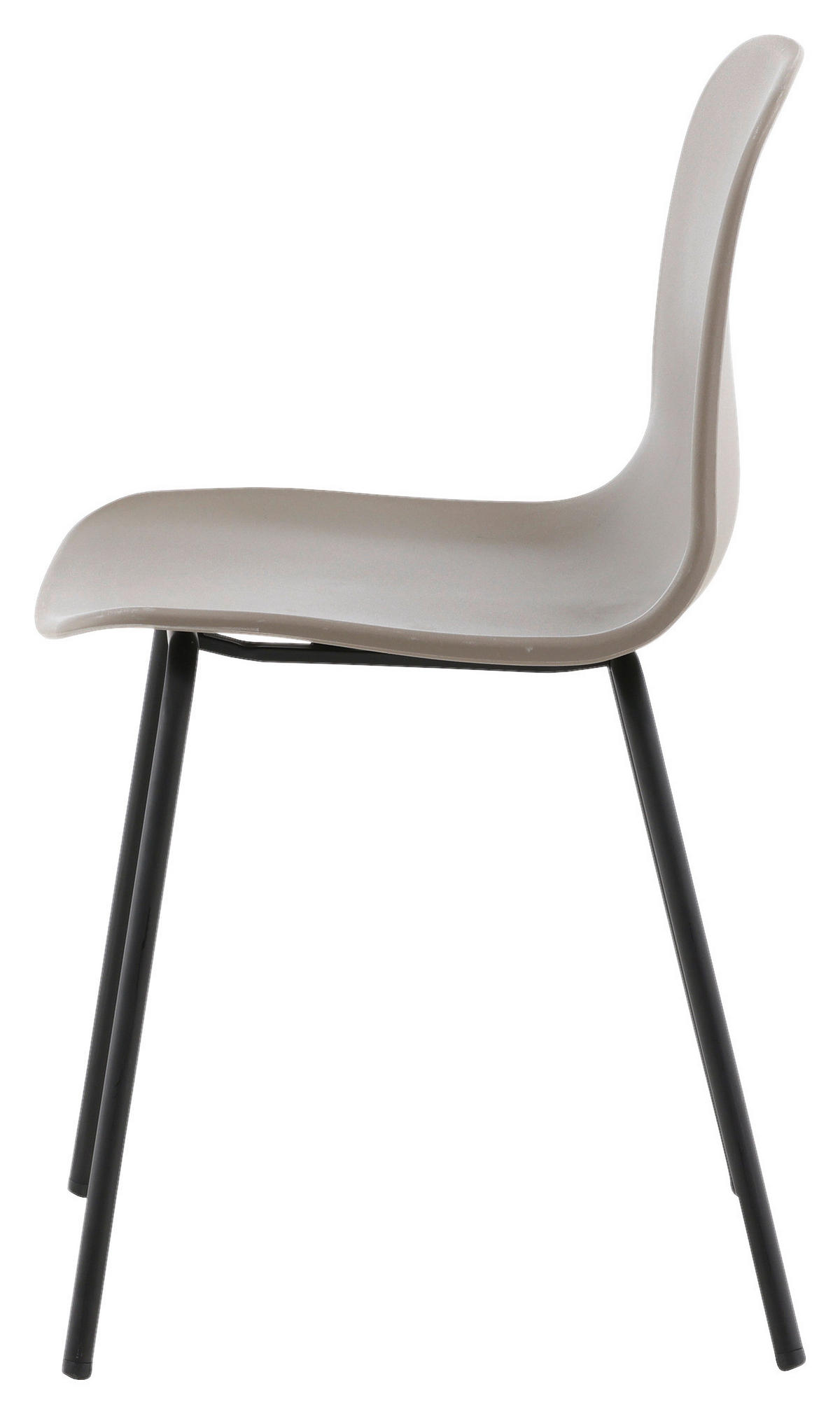 STUHL-SET 2 Stück  in Stahl matt  - Greige/Schwarz, Design, Kunststoff/Metall (49/82/48cm) - Livetastic