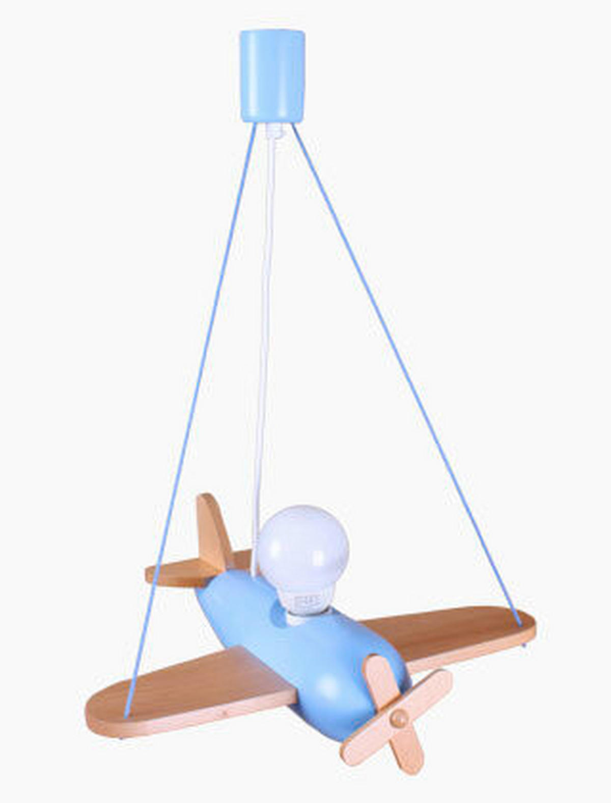 KINDERHÄNGELEUCHTE  42/41/75 cm    - Blau/Naturfarben, Basics, Holz (42/41/75cm)