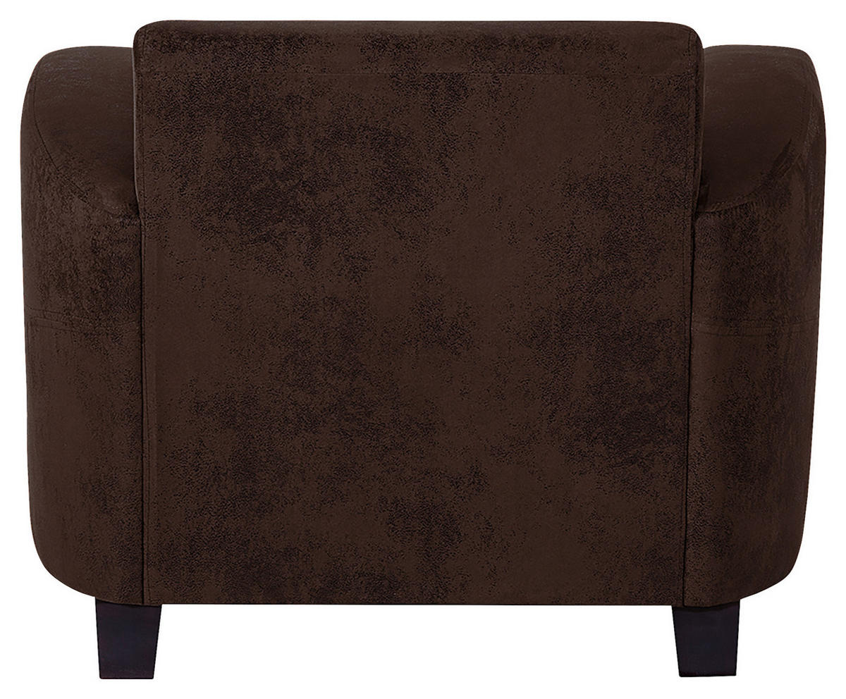 SESSEL in Lederlook Dunkelbraun  - Dunkelbraun, Design, Holz/Textil (92/80/89cm) - Livetastic