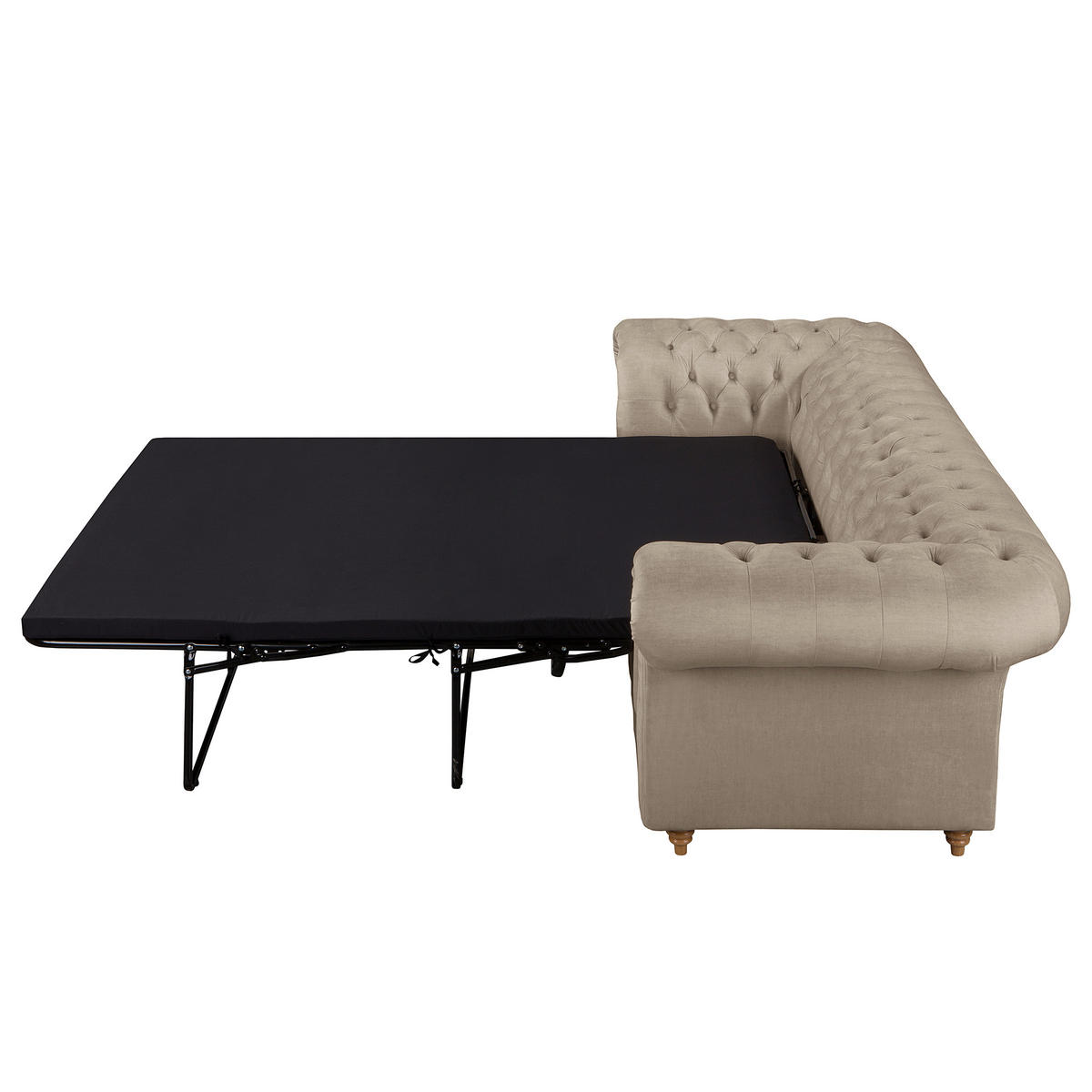 SCHLAFSOFA Laura in Mikrofaser Taupe  - Taupe/Braun, Design, Holz/Textil (218/74/91cm) - P & B