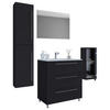 BADEZIMMER 5-teilig  in 126 cm  - Alufarben/Schwarz, MODERN, Keramik/Holzwerkstoff (126cm) - MID.YOU
