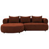 ECKSOFA FERRO Rostfarben Chenille  - Rostfarben/Schwarz, Design, Kunststoff/Textil (156/256cm) - Livetastic